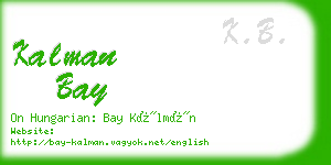 kalman bay business card